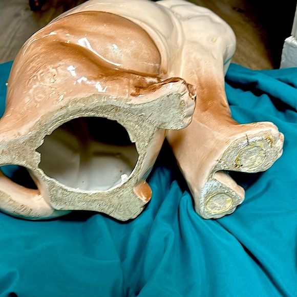 VINTAGE/1966 21 1/2 inches tall 13 1/2 wide, ceramic “CREST” cougar piggy bank - Picture 8 of 9